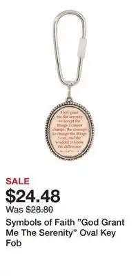 Kohl's Symbols of Faith God Grant Me The Serenity Oval Key Fob offer
