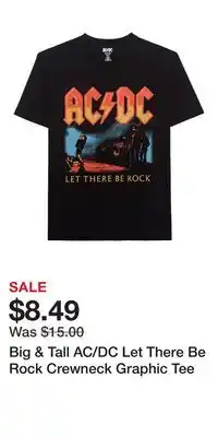 Kohl's Big & Tall AC/DC Let There Be Rock Crewneck Graphic Tee offer