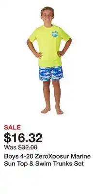 Kohl's Boys 4-20 ZeroXposur Marine Sun Top & Swim Trunks Set offer