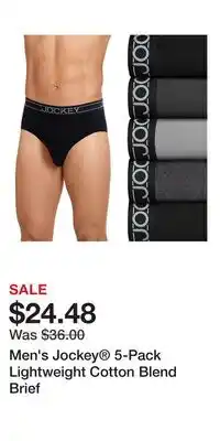 Kohl's Men's Jockey 5-Pack Lightweight Cotton Blend Brief offer