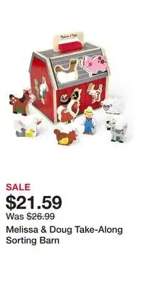 Kohl's Melissa & Doug Take-Along Sorting Barn offer