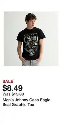 Kohl's Men's Johnny Cash Eagle Seal Graphic Tee offer