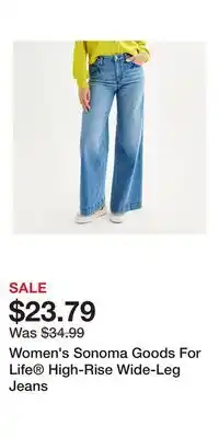 Kohl's Women's Sonoma Goods For Life High-Rise Wide-Leg Jeans offer