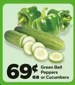 Save a Lot Green Bell Peppers or Cucumbers offer