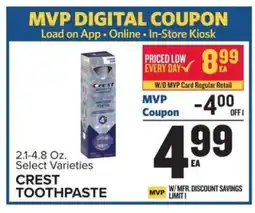 Food Lion Crest Toothpaste offer