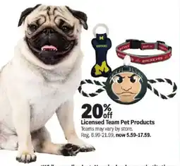 Meijer Licensed Team Pet Products offer