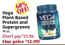 Ocean State Job Lot Vega Plant-Based Protein and Supergreens offer