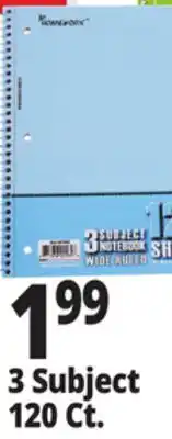 Ocean State Job Lot 3 Subject Spiral Notebook 120 Sheet offer