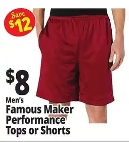 Ocean State Job Lot Men's Famous Maker Performance Tops or Shorts offer