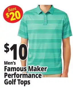 Ocean State Job Lot Men's Famous Maker Performance Golf Tops offer