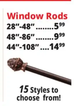 Ocean State Job Lot Window Rods offer