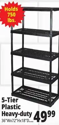 Ocean State Job Lot 5-Tier Plastic Heavy-duty Shelving offer
