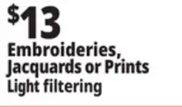 Ocean State Job Lot Embroideries, Jacquards or Prints Light filtering offer