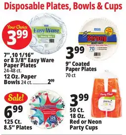 Ocean State Job Lot Disposable Plates, Bowls & Cups offer