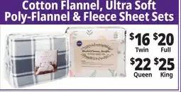 Ocean State Job Lot Cotton Flannel, Ultra Soft Poly-Flannel & Fleece Sheet Sets offer