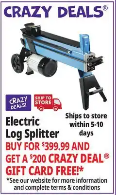 Ocean State Job Lot Electric Log Splitter offer