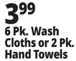 Ocean State Job Lot 6 Pk. Wash Cloths or 2 Pk. Hand Towels offer