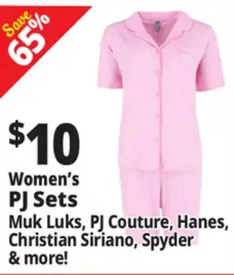 Ocean State Job Lot Women's PJ Sets Muk Luks, PJ Couture, Hanes Christian Siriano, Spyder & More! offer
