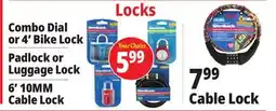Ocean State Job Lot Combo Dial or 4' Bike Lock offer