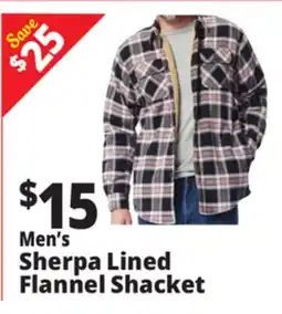 Ocean State Job Lot Men's Sherpa Lined Flannel Shacket offer