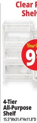 Ocean State Job Lot 4-Tier All-Purpose Shelf offer