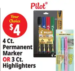 Ocean State Job Lot 4 Ct. Permanent Marker OR 3 Ct. Highlighters offer