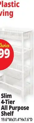 Ocean State Job Lot Slim 4-Tier All Purpose Shelf offer