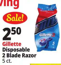 Ocean State Job Lot Gillette Disposable 2 Blade Razor offer