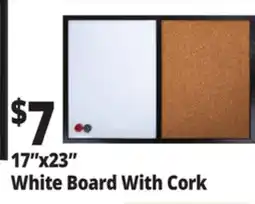 Ocean State Job Lot White Board With Cork offer