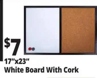 Ocean State Job Lot White Board With Cork offer