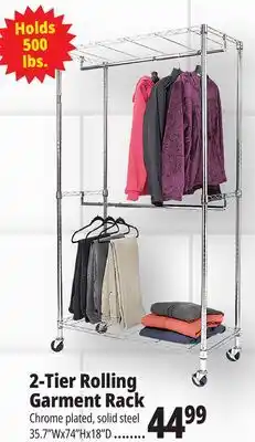 Ocean State Job Lot 2-Tier Rolling Garment Rack offer
