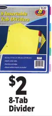 Ocean State Job Lot Premiere Insertable Tab Dividers 8-Count offer