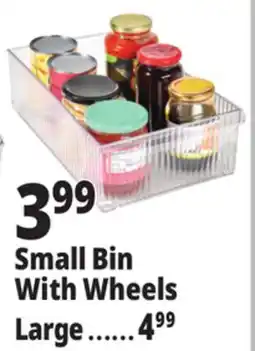 Ocean State Job Lot Small Bin With Wheels offer