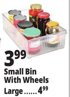 Ocean State Job Lot Small Bin With Wheels offer
