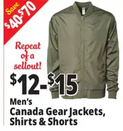 Ocean State Job Lot Men's Canada Gear Jackets, Shirts & Shorts offer