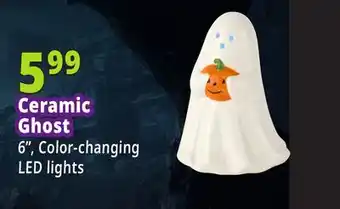 Ocean State Job Lot Ghost Holding Pumpkin LED Ceramic offer