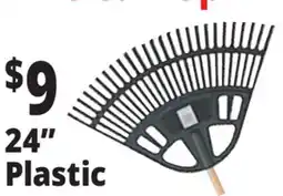 Ocean State Job Lot 24 Plastic Leaf Rake with Foam Grip Handle offer