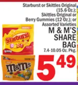 C Town M & M' S SHARE BAG 7.4-10.05 Oz. Pkg offer