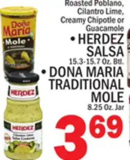 C Town HERDEZ SALSA, DONA MARIA TRADITIONAL MOLE 8.25 Oz. Jar offer