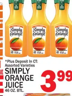 C Town SIMPLY ORANGE JUICE offer