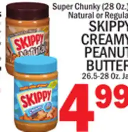 C Town SKIPPY CREAMY PEANUT BUTTER 26.5-28 Oz. Jar offer