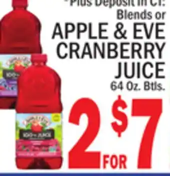 C Town APPLE & EVE CRANBERRY JUICE offer