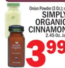 C Town SIMPLY ORGANIC CINNAMON 2.45 Oz. Jar offer