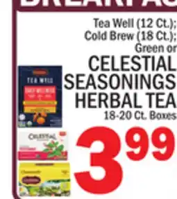 C Town CELESTIAL SEASONINGS HERBAL TEA 18-20 Ct. Boxes offer