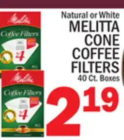 C Town MELITTA CONE COFFEE FILTERS offer