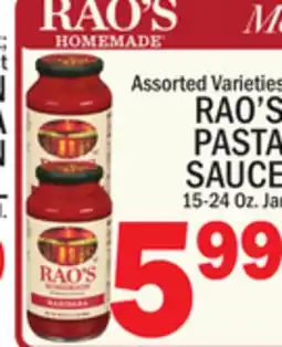 C Town RAO'S PASTA SAUCE offer