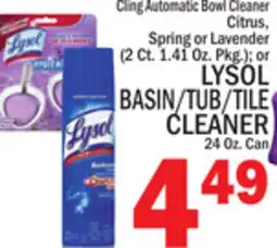 C Town LYSOL BASIN/TUB/TILE CLEANER 24 Oz. Can offer