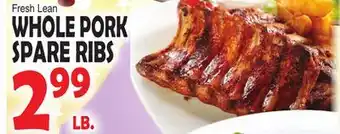 Bravo Supermarkets WHOLE PORK SPARE RIBS offer