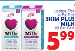 Bravo Supermarkets SKIM PLUS MILK offer