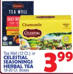Bravo Supermarkets CELESTIAL SEASONINGS HERBAL TEA 18-20 Ct. Boxes offer